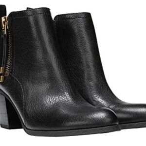 Franco Sarto Black Leather Ankle Booties
